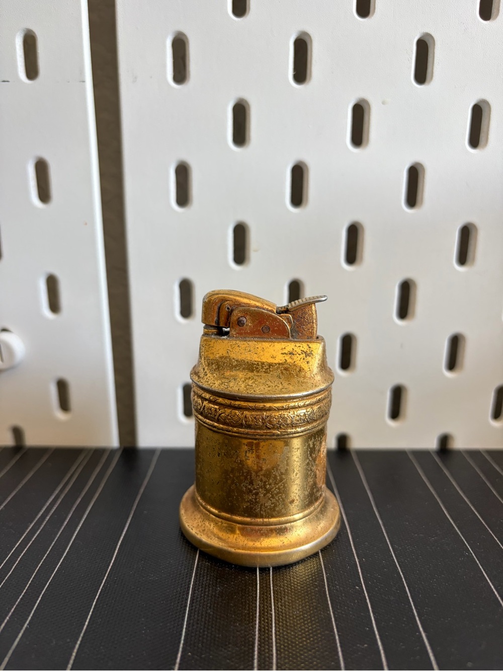 Vintage Brass Table Lighter in Gold Finish